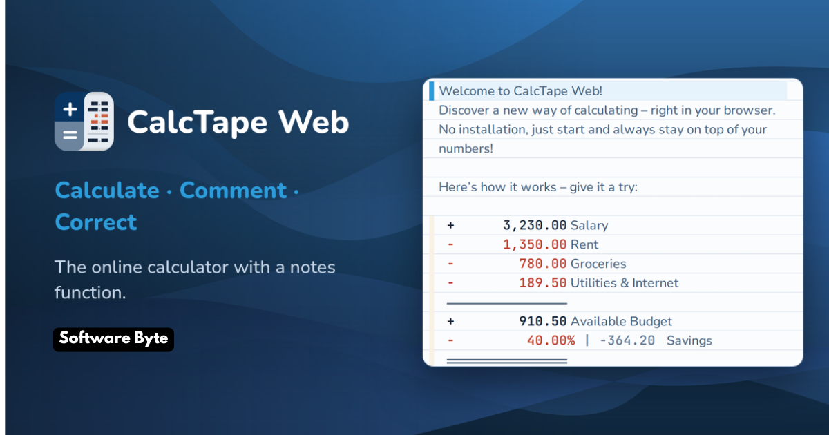 CalcTape – The Smart Calculator That Thinks Like You Do